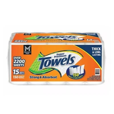 Member's Mark Select & Tear 2-Ply Paper Towel 15 rolls, 150 sheets/roll