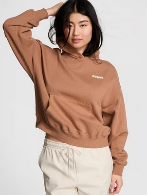 NWT! Victoria Secret PINK Ivy Campus Pull Over Hoodie Toffee Size L - Image 1 of 4