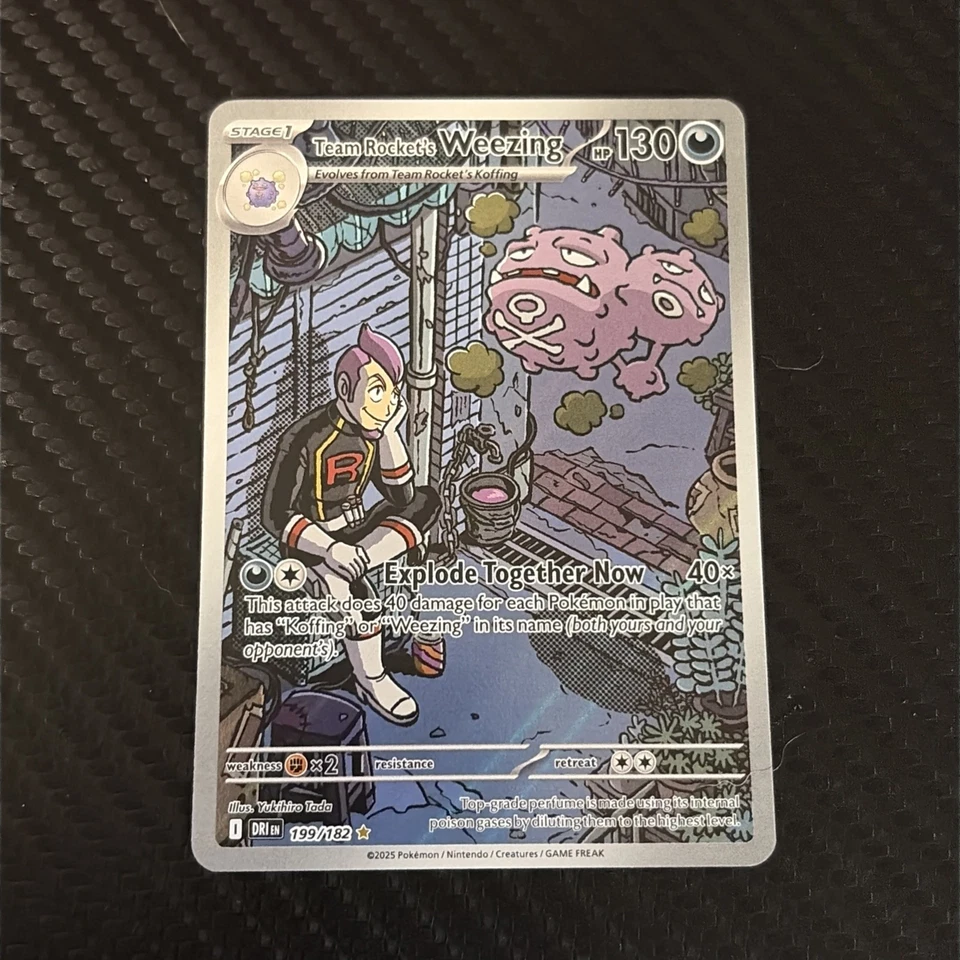 Pokém Destined Rivals TCG- Team Rockets Weezing Illustration 199/182 - Image 1 of 3