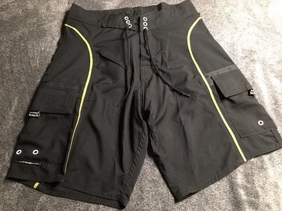 Volcom Boardwear Shorts Vintage Mens Size 30 Mod Tech Black Cargo Tie Close Surf - Image 1 of 4