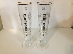 {2} ~ Difícil de encontrar ~ Vasos Pilsner Karlsberg UR PILS .3 litros de alto de Rastal - Imagen 1 de 6