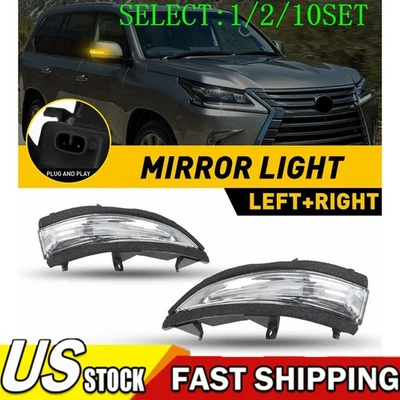 Ajuste Lexus GX460 LX570 10-23 lente transparente âmbar espelho lateral luz de seta 1~10X - Imagem 1 de 4