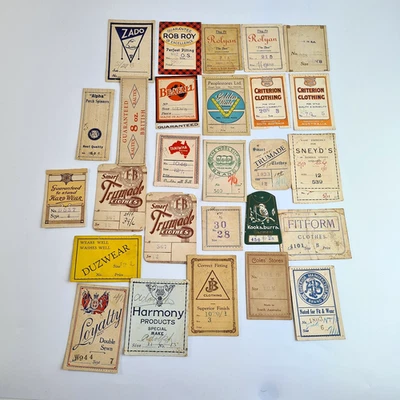 Bundle 28 Vintage Clothing Garment Paper Cardboard Advertising Price Tags - image 1 of 4