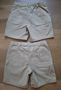 2pr - Carhartt Force Relaxed Tri-Blend Khaki 5-Pocket Shorts Mens 34 - Picture 1 of 12