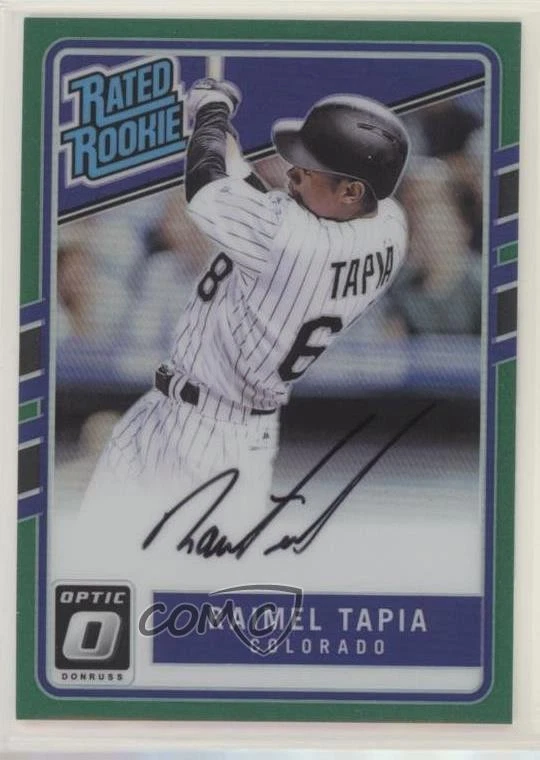 2017 Donruss Optic Rated Rookies Signatures Green Prizm /5 Raimel Tapia Auto RC - Image 1 of 2
