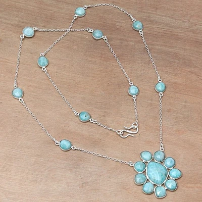 Collana pietra preziosa con piedi di amazzonite fatta a mano gioielli... - Immagine 1 di 4