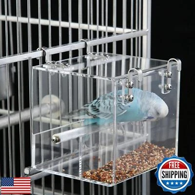 GURECOD Automatic Bird Feeder No Mess Bird Cage Pet Feeder Seed Food Container for Pa