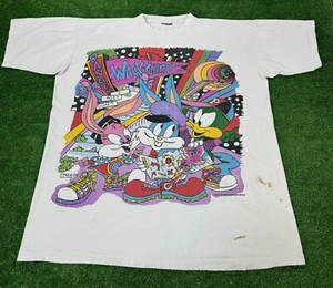 VTG 1994 Looney Tunes Tiny Toons Wackyland All Over Print T Shirt 90s FREEZE 2XL - Picture 1 of 13