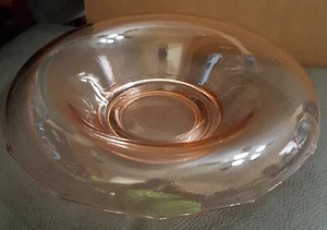 Tazón elástico vintage de 11" rosa depresión vidrio borde laminado tazón jarrón con consola. - Imagen 1 de 14