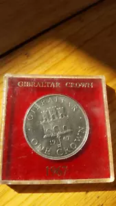 Gibraltar 1967 Castle And Key Silver Crown Coin - Picture 1 of 3