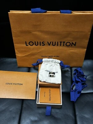 ¡Nuevo! Anillo Louis Vuitton Latón Monograma Grabado Nanograma M Paladio Foto 1 de 4