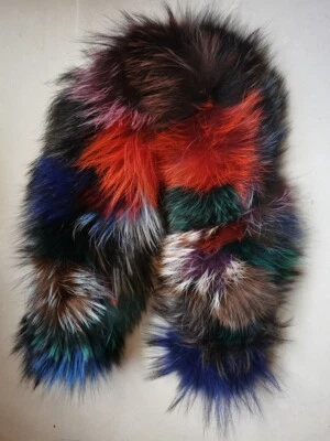 Bufanda de piel de zorro natural real para mujer invierno cálido chal envolturas hecho a mano esponjoso suave Foto 1 de 4