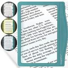  5X Large LED Page Magnifier for Reading with 3 Color Lighting Modes & Aqua