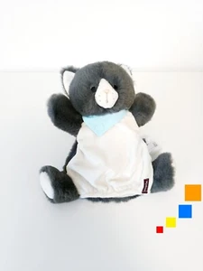 Doudou Plat/Marionnette Chamallow Chat Gris Blanc Bandana Bleu Les Amis - Kaloo - Picture 1 of 5