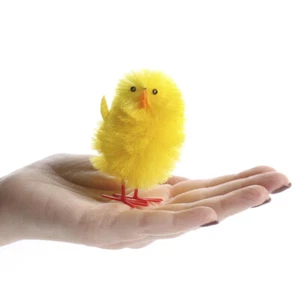 Bulk Package of 12 Yellow Chenille 2-1/2" Easter Chicks - Picture 1 of 5