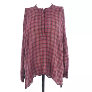 ZARA Woman Shirt Red Plaid Oversized Tunic Top Long Sleeve Casual Size M - Picture 1 of 10