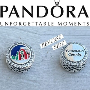 Pandora Exclusive Lancaster County Pennsylvania Double Sided button Charm - Picture 1 of 6