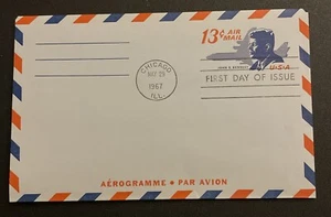 John F Kennedy First Day Cover. Airmail Postal Stationary Envelope.  #3. NH. - Picture 1 of 3