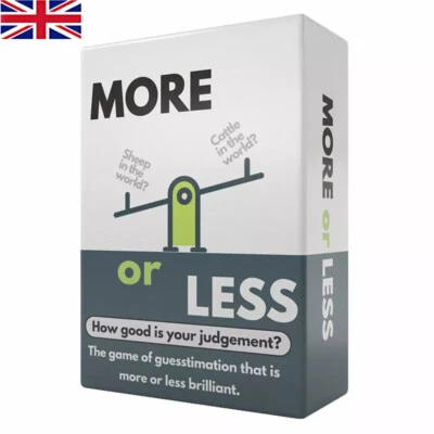 More Or Less Card Game Cardboard How Good Is Your Judgement Family Party Action - Image 1 of 4