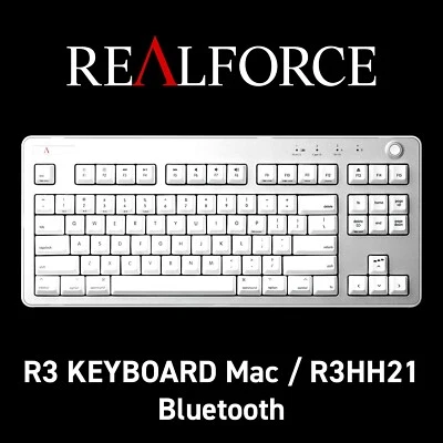 Topre REALFORCE R3 Keyboard R3HH21 Bluetooth 5.0 USB US ANSI 45g White Silver - Image 1 of 4