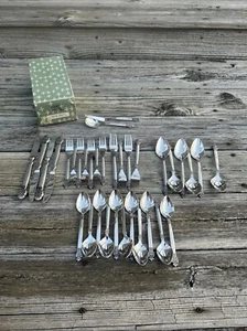 AMC Japan SAKURA Stainless Steel Silverware Flatware Set Original Box 34pcs MCM - Picture 1 of 11