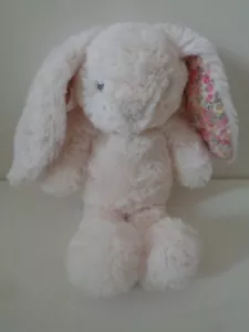 F&F Pink Bunny Rabbit Baby Soft Toy Plush Floral Ears - Picture 1 of 7