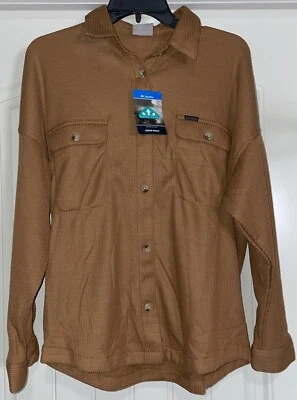 Columbia Mujer Holly Hideaway Waffle Camisa Chaqueta Rosa Chamarra Talla Pequeña Foto 1 de 4