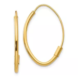 25mm 14k Yellow Gold Wire Threader Earrings - Picture 1 of 4