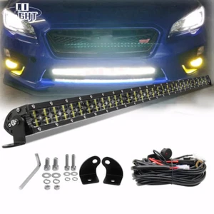 Fit 15-19 Subaru WRX STI Hidden Bumper 32'' 800W LED Light Bar Spot Flood + Wire - Foto 1 di 13