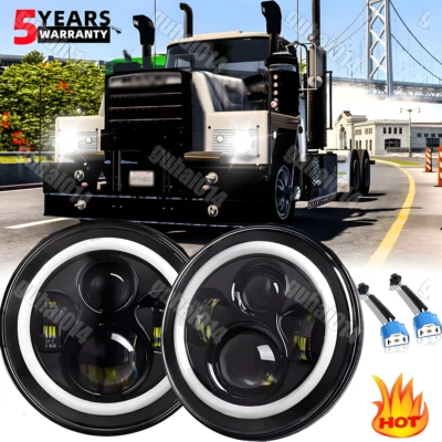 Faros LED redondos sellados de haz alto/bajo con DRL para Mack serie R de 7"" pulgadas 2 un. Foto 1 de 4