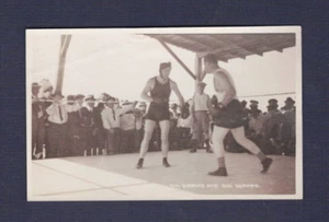 1923 TOM TOMMY GIBBONS boxing photo postcard v JACK DEMPSEY boxer WESLEY ANDREWS - Picture 1 of 4