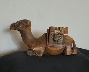 Kamel handgeschnitzt Olivenholz Schmuckschatulle Vintage Holzfigur - Bild 1 von 11