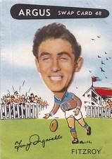 1954 ARGUS VFL Swap Card:  TONY  ONGARELLO  (Fitzroy)  #48