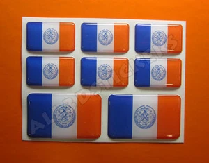 8 x 3D Stickers Resin Domed Flag New York City - USA Adhesive Decal Vinyl - Imagen 1 de 1