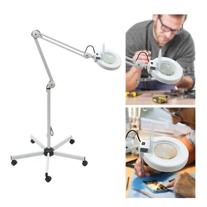5X Magnifying Lamp Daylight Magnifier Lens Desk Work Bench Floor Stand 120LEDS - Picture 1 of 15