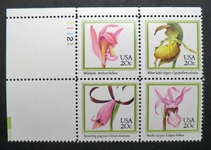 2076 - 79 MNH 1984 20c Orchids Flowers Wild Spreading Pogonia Pacific Calypso - Picture 1 of 1