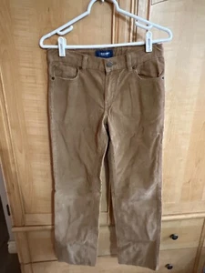 Old Navy Tan Corduroy Pants Straight Fit Size 14 Regular 100% Cotton Durabl - Picture 1 of 4