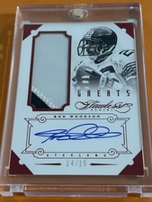 2014 Panini Flawless Rod Woodson Ruby 14/15 On Card Auto Game Worn Patch Jersey