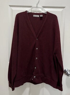 Suéter Acrílico Borgoña 2XL XXL Cardgian Para Hombres ENLACES CIPRÉS Dadcore Foto 1 de 4