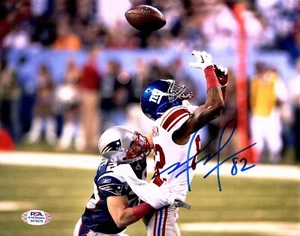 FOTO FIRMADA A MANO MARIO MANNINGHAM 8x10 Nueva York Gigantes Certificado PSA/ADN - Imagen 1 de 4