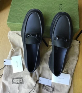 Genuine Gucci Horsebit Slip On Rubber Loafer Shoes UK 9 Brand New, Boxed - Picture 1 of 6