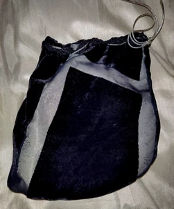 NTW Purse Women's Small 7 X 7 in Black Pouch Drawstring Velvet Art Deco 20'score - Picture 1 of 6
