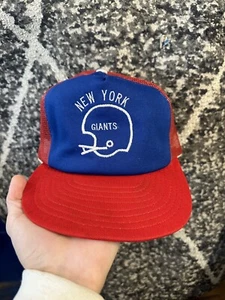 Vintage New York Giants Boxy Trucker Mesh SnapBack Hat 80s NFL Football - Picture 1 of 3
