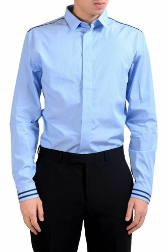 Camicia elegante uomo Christian Dior blu manica lunga taglia 15 5 15 75 16 16 5 17