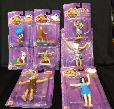 Lote de (8) bonecos colecionáveis vintage 1993 Mattel The Flintstones filme - Imagem 1 de 4