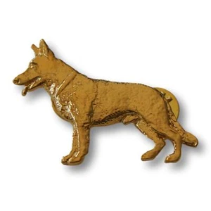 German Shepherd Pin - 24K Gold Plated - Picture 1 of 2