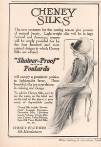 Anuncio impreso de ropa de mujer de seda de calidad foulards a prueba de ducha Cheney 1911 vintage - Imagen 1 de 1