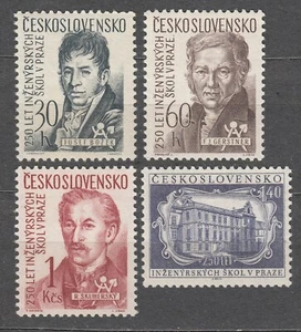 CZECHOSLOVAKIA 1957 **MNH SC#807/10 set, School of Engineering in Prague 250th - Imagen 1 de 1