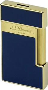 S.T. DUPONT SLIMMY BLUE LACQUER & GOLD JET LIGHTER / 028005 ** NEW ** - Picture 1 of 2