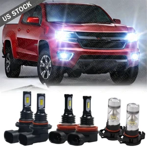 For Chevy Colorado 2015-2020 6x Combo White LED Headlight Hi/Lo Fog Light Bulbs - Picture 1 of 12